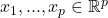 x_1,...,x_p \in \mathbb{R}^{p}